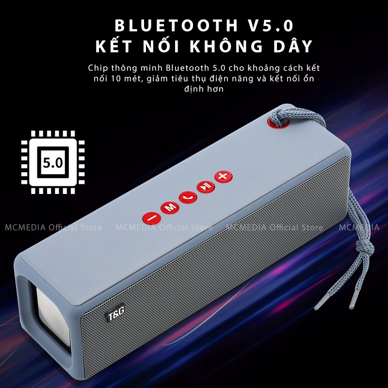 Loa Bluetooth T&G- 271 Âm Thanh Siêu Trầm thiết kế cực đẹp Sản phẩm Bảo hành 12 Tháng-Hàng Chính Hãng