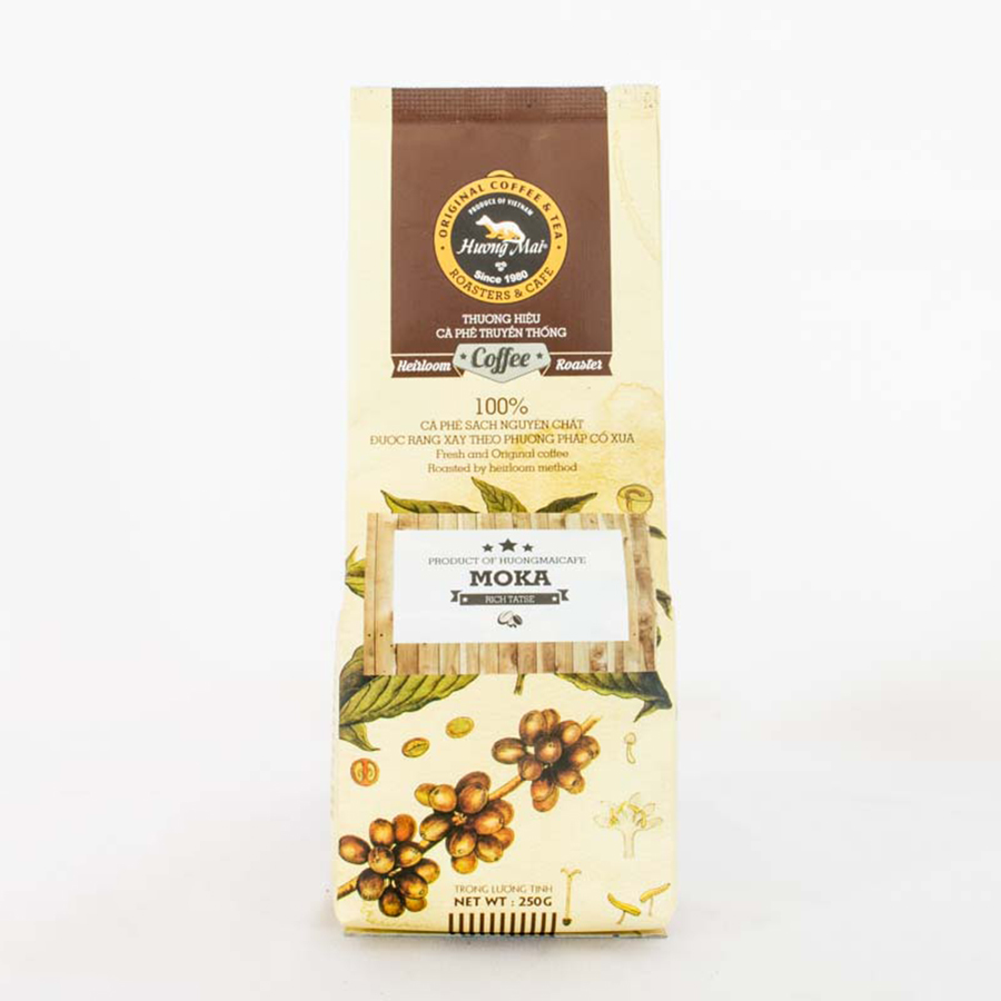 Cà Phê Rang Xay Arabica Nguyên Chất 100% Hương Mai Cafe Moka Coffee Không Hương Liệu, Không Tạp Chất - Dạng Bột 250g