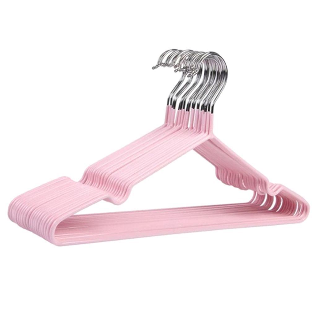 20pcs Adults Size PVC Coated Steel Clothes Hanger Coat Hanger Rack for Wardrobe