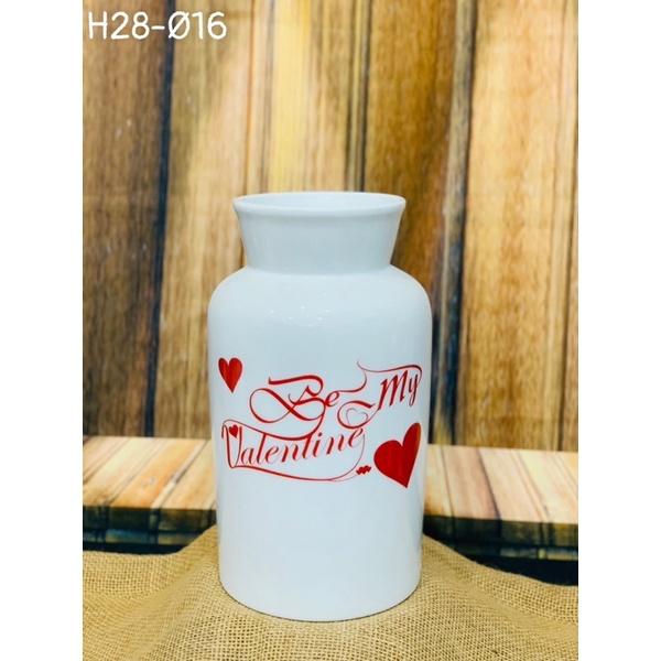 Bình cắm hoa dáng ống cao 28cm,men sứ xương. Gốm sứ Bát Tràng.