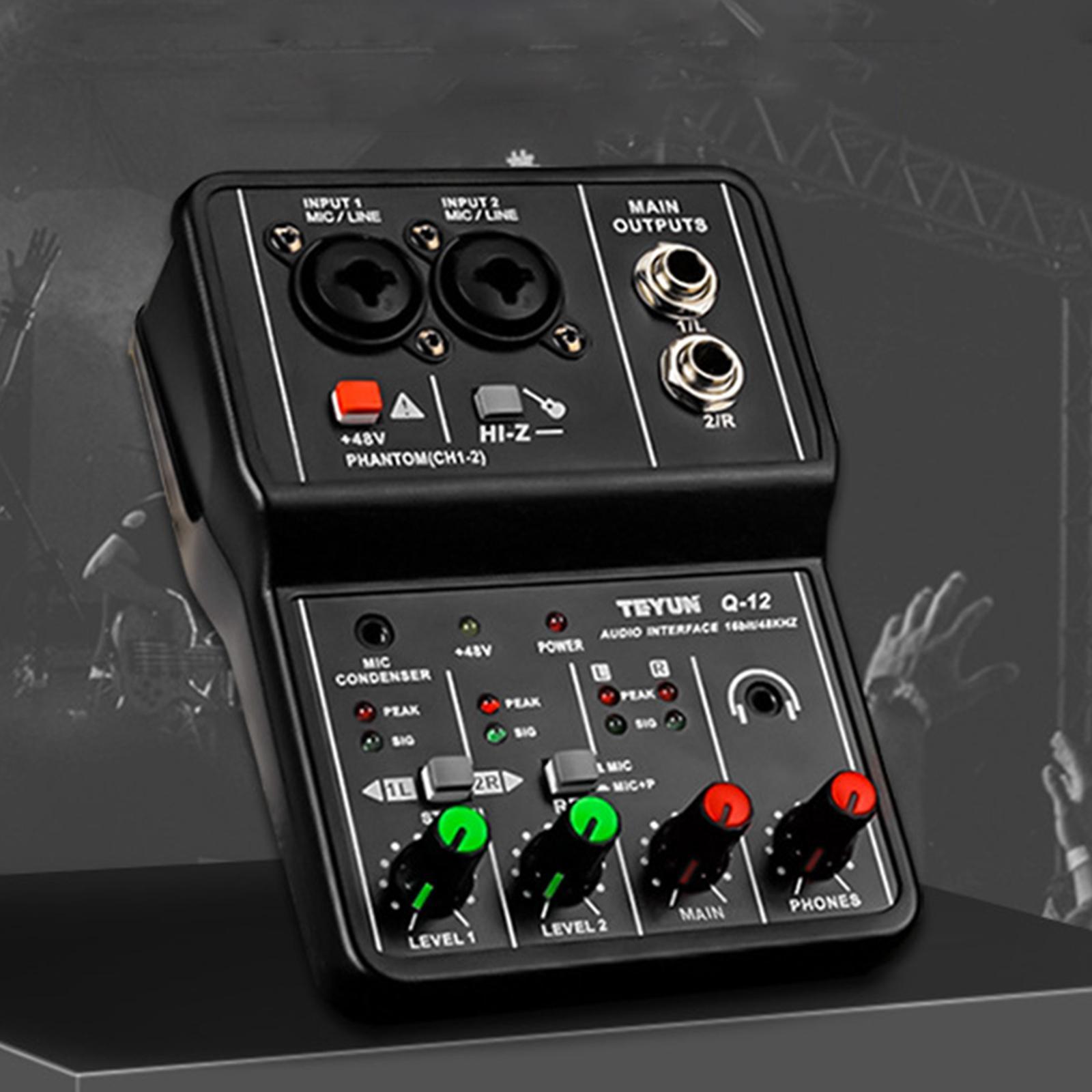 Sound Card Audio Mixer 48KHz for Music Recording Equipment Live   PC