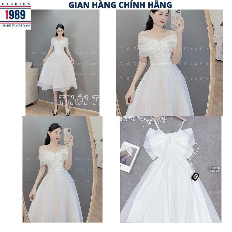 FREE SHIP Váy trễ vai công chúa voan tơ 2 lớp tiểu thư bánh bèo dễ thương ,đầm dự tiệc sang chảnh đính đá KIM GIA DS