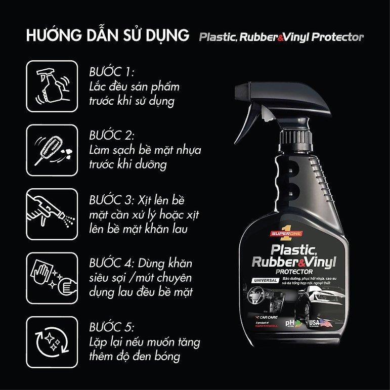 Dung Dịch Bảo Dưỡng Nhựa, Cao Su &amp; Da Tổng Hợp Ô Tô SUPERONE Plastic, Rubber and Vinyl Protector - Universal SOUTHWALL A302