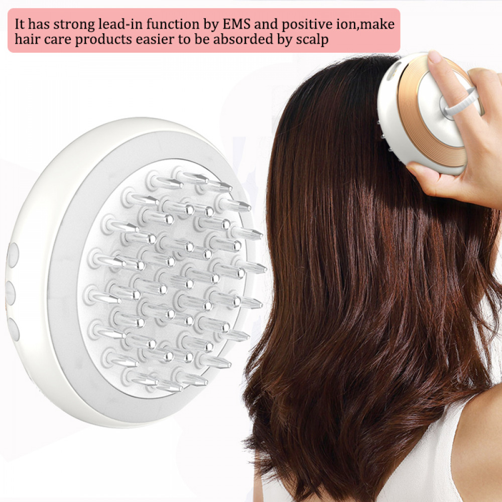 UbodyOasis Lược massage rung động vi dòng EMS Lược đèn LED đánh thức nang tóc ánh sáng đỏ Lược đánh thức da đầu bằng điện thông minh Dụng cụ lược chống rụng tóc