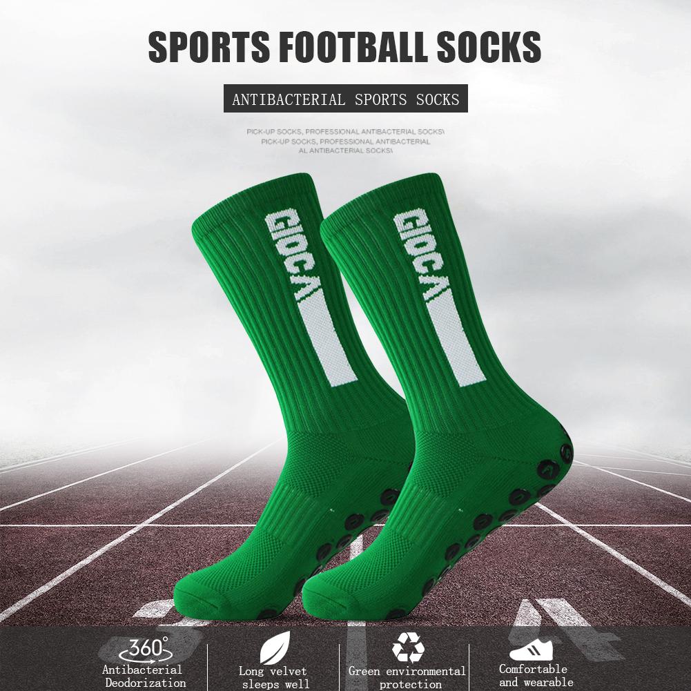 Khóa bóng đá phong cách mới tròn silicone hút cốc chống trượt sock socks thể thao nam nữ bóng chày bóng bầu dục người lớn Color: Green