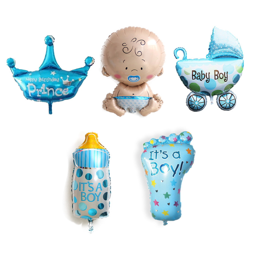 Bộ bong bóng trang trí thôi nôi bé trai birthday set balloon Tnoi10