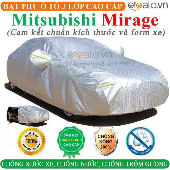 Bạt phủ xe ô tô Mitsubishi Mirage 3 Lớp Cao Cấp Chống Nắng Nóng Chống Nước Chống Cháy Chống Bụi