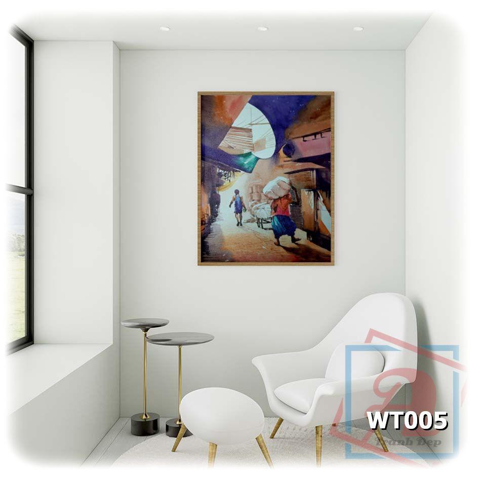 Tranh canvas phong cách màu nước  - Khuân vác - WT005