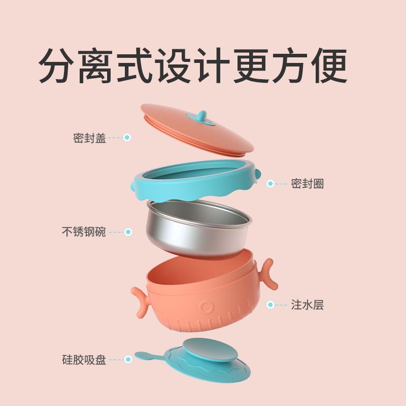 Bé Hút Cho Ăn Cách Nhiệt Bát Thực Phẩm Bằng Thép Không Gỉ Cách Nhiệt Bát Phun Nước Giữ Nhiệt Màu Trẻ Em Món Ăn Bộ Đồ Ăn