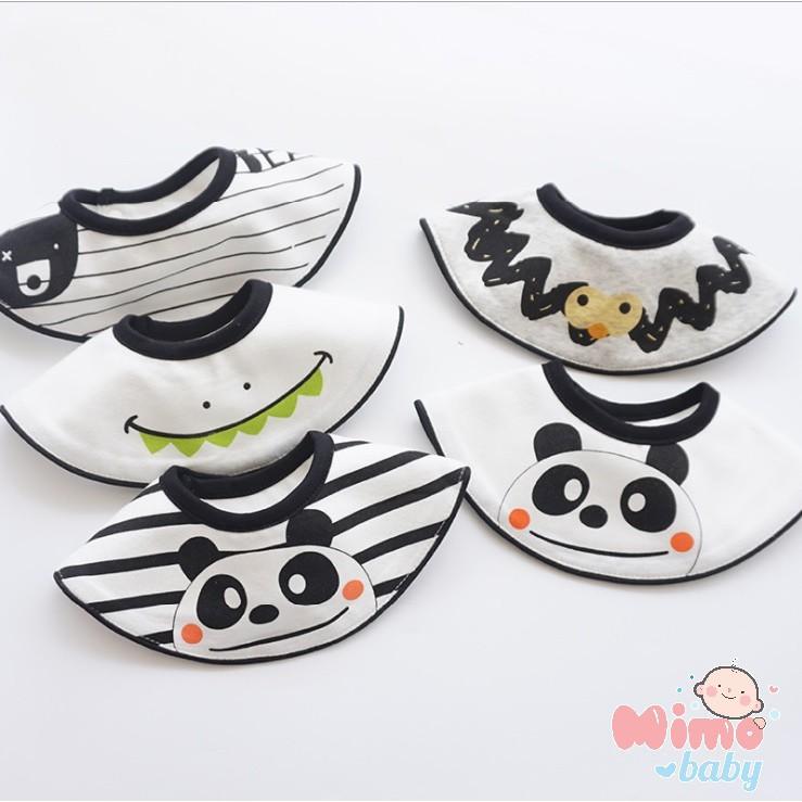 Yếm tròn xoay hình thú cho bé, cotton 100%, style Hàn quốc cho bé.