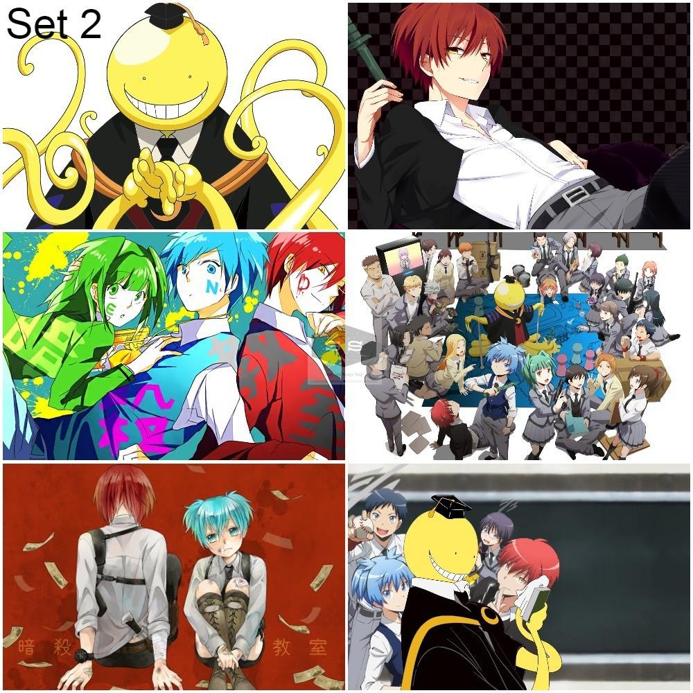 Bộ 6 Áp phích - Poster Anime Assassination Classroom - Lớp Học Ám Sát (bóc dán) - A3,A4,A5