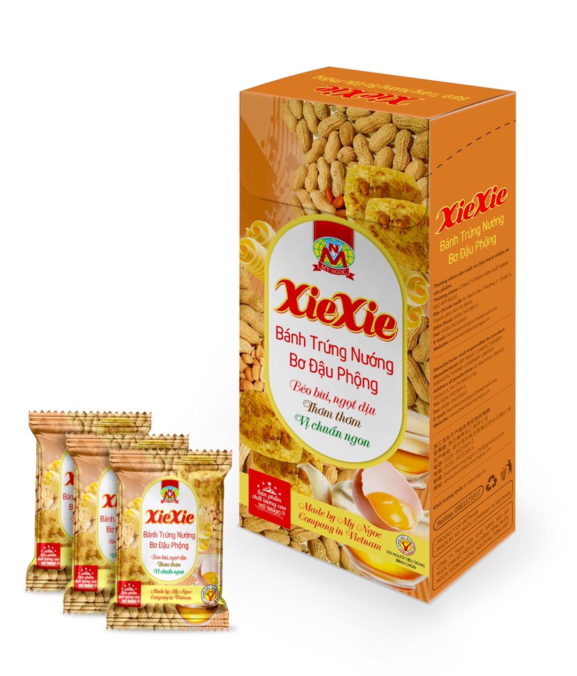 250g Bánh trứng nướng XIEXIE Bơ Đậu Phộng MỸ NGỌC