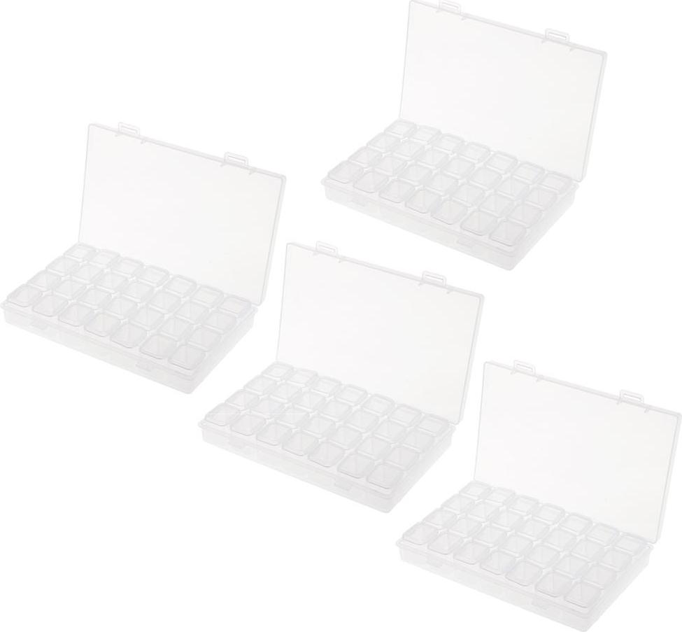 4X Nhựa Trong Tổ Chức Bình Chứa Túi Cất Giữ Móng Đầu Trang Sức Hạt