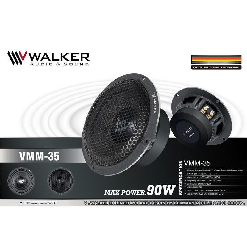 Loa Midrange cao cấp cho ô tô - Loa mid Walker VMM-35 thương hiệu âm thanh của Đức, Loa trung tần