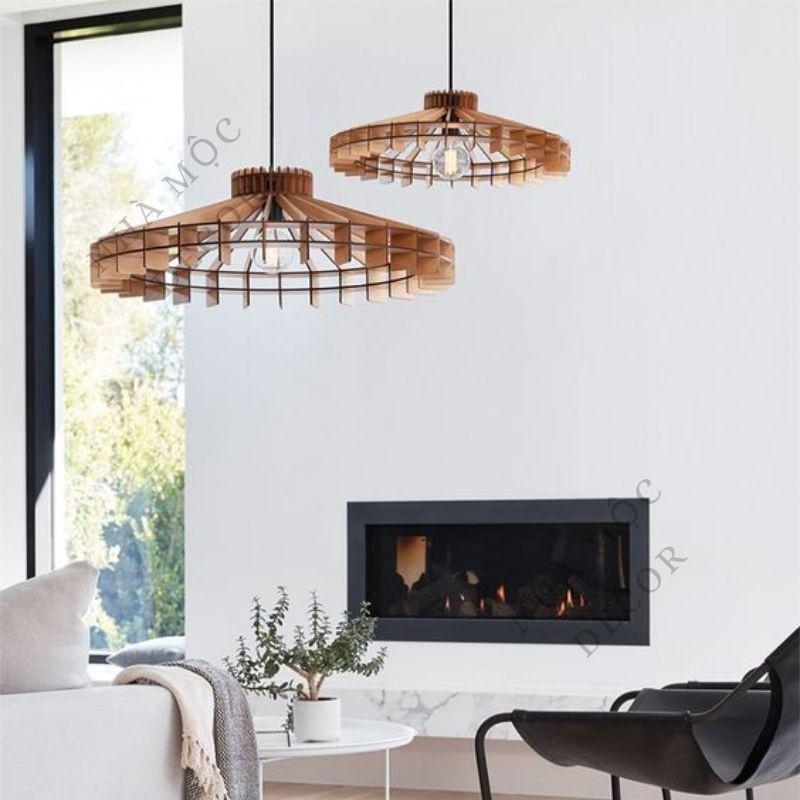 Đèn gỗ thả trần trang trí mẫu TT64