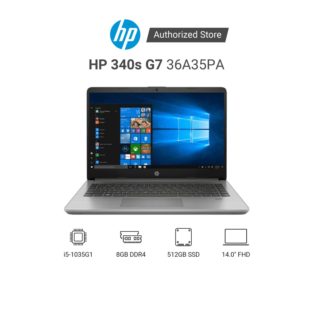 Hình ảnh Laptop HP 340s G7 (36A35PA) i5 1035G1 | 8GB RAM | 512GB SSD | 14 inch FHD | Win 10 | Xám - Hàng chính hãng