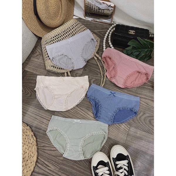 Set 5 chiếc Quần lót nữ xuất Nhật, quần chip nữ Cotton tăm co giãn 4 chiều