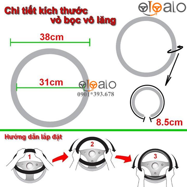 Bọc vô lăng volang xe Ford Escape da PU cao cấp BVLDCD - OTOALO