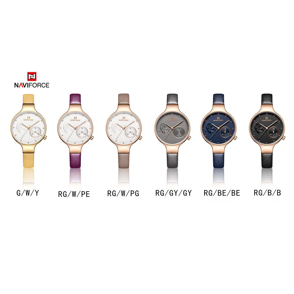 Đồng hồ Quartz Nữ Thời trang Dây da đeo tay Chất lượng cao Không thấm nước NAVIFORCE NF5001