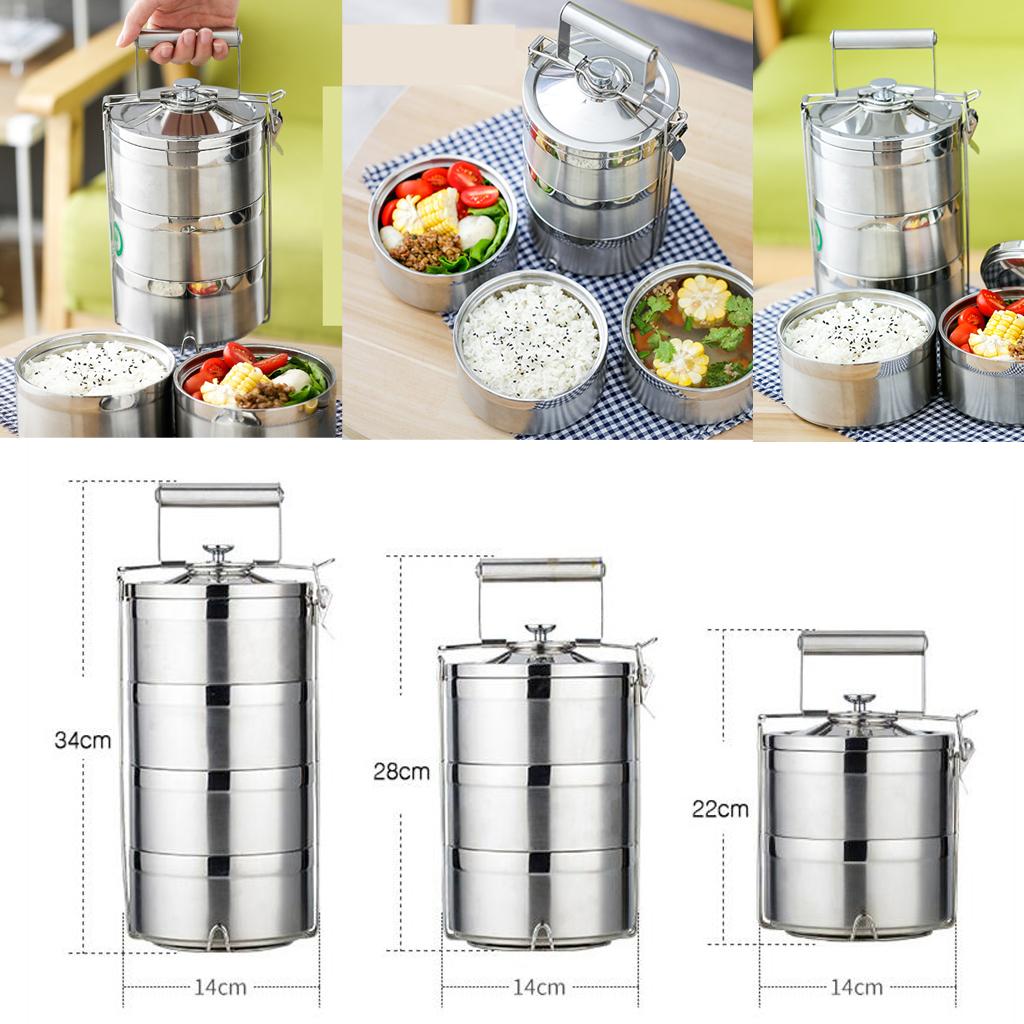 Stackable Stainless Steel Thermal Lunch Box Insulated Bento Box/Food Container for Kids, Adults, Women, Men, Home Office School Picnic Use