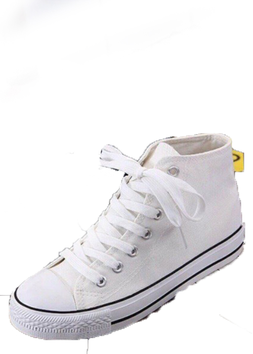 Giày thể thao nữ CV cổ cao trắng