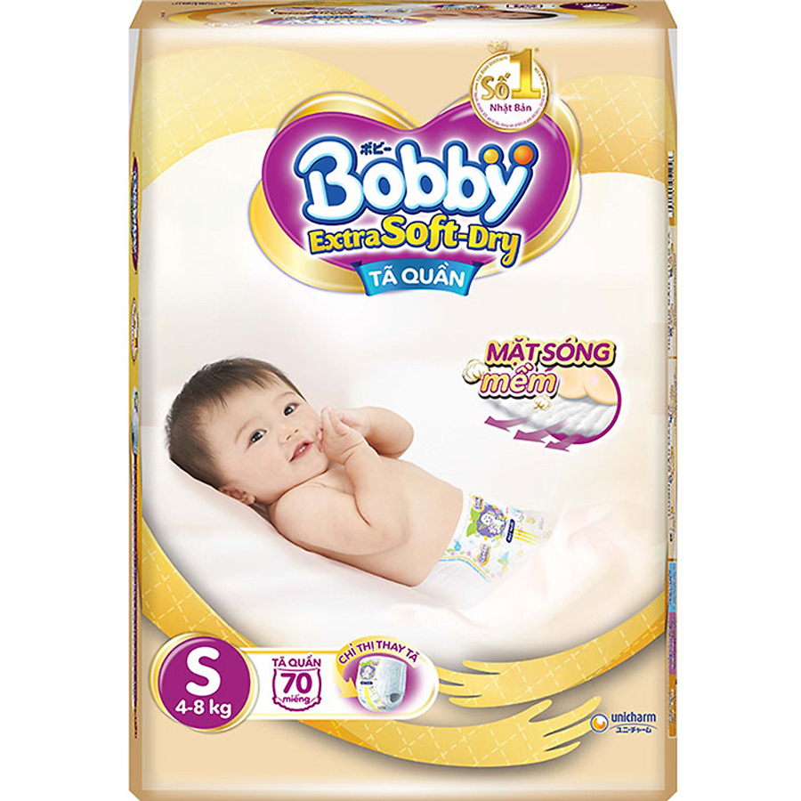 Tã Quần Bobby Extra Soft Dry S70