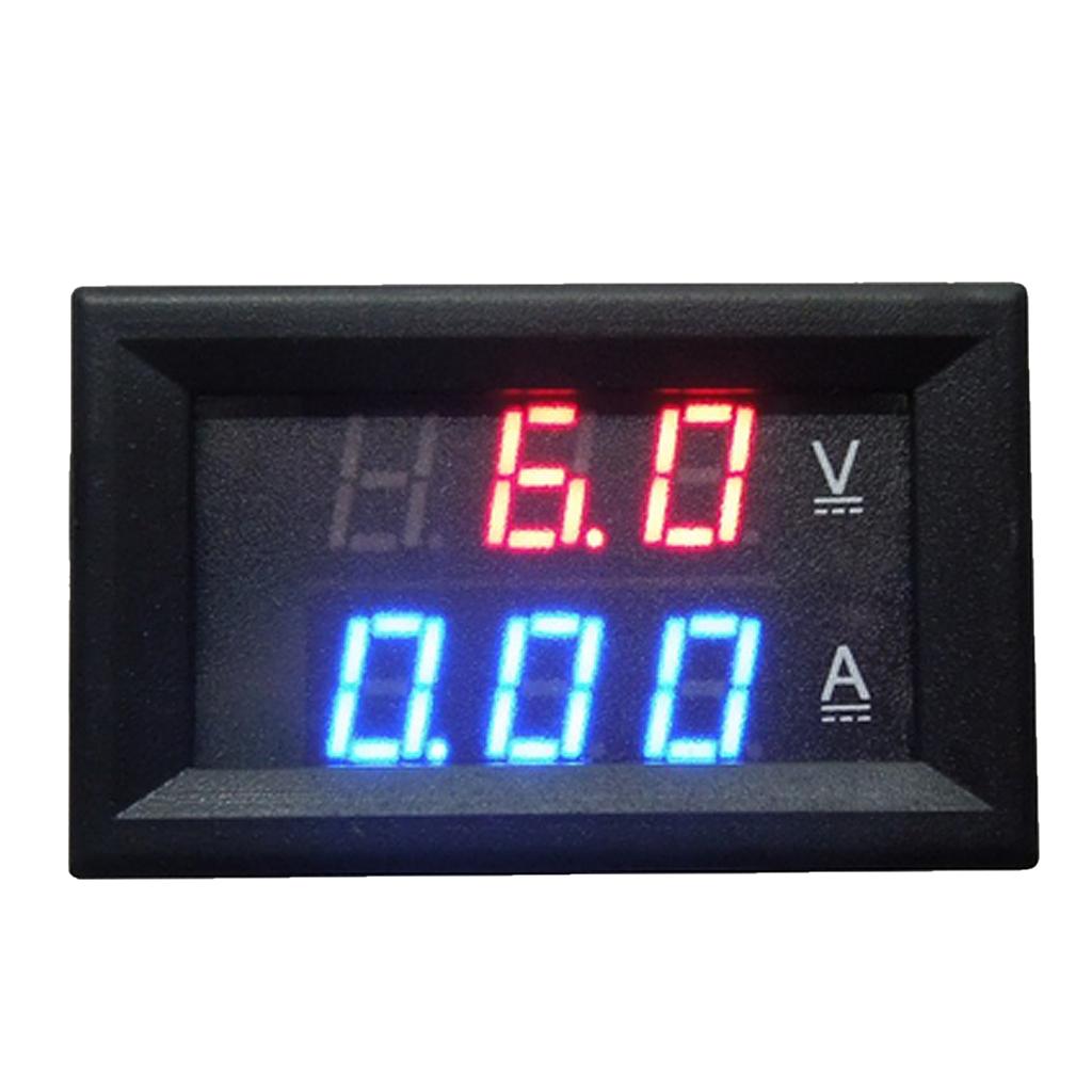 Volt Meter Digital Ammeter LED Gauge Plastic Amp Tester Red Blue 200A DC 0 - 100V
