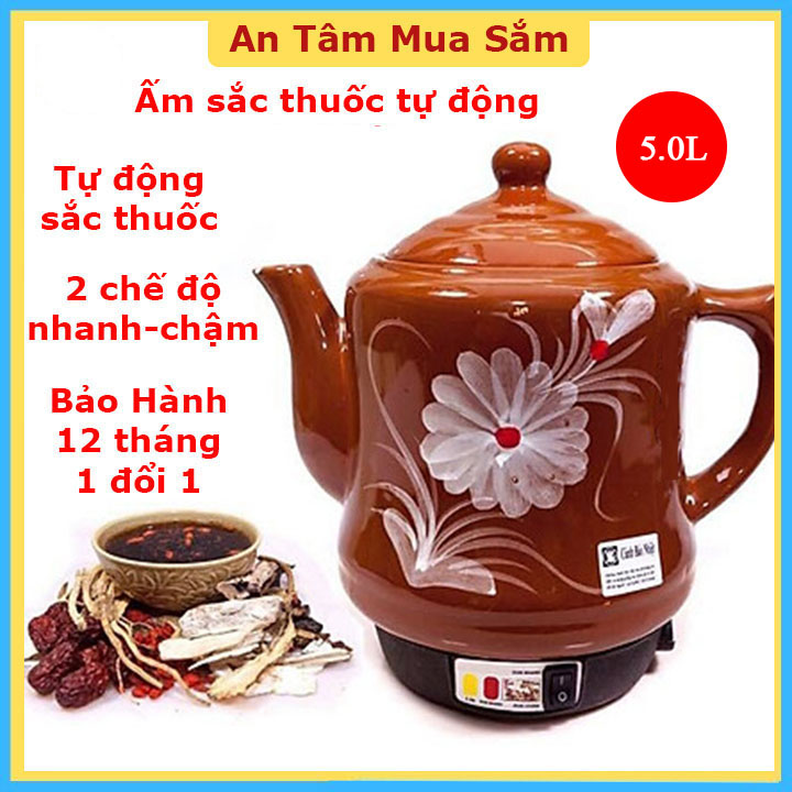 Ấm sắc thuốc bắc bằng điện tự động Xuân Tùng loại lớn dung tích 5.0L- hàng chính hãng.