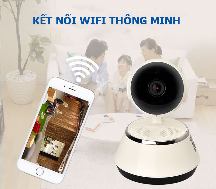 Camera wifi mini V380 Pro trong nhà, Góc rộng xoay đa hướng, đàm thoại 2 chiều, cảnh báo chuyển động, hình ảnh Full HD, cảm biến hồng ngoại ban đêm.