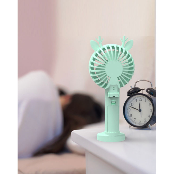 Quạt Animal mini fan siêu cấp dễ thương có LED gấp gọn tiện dụng