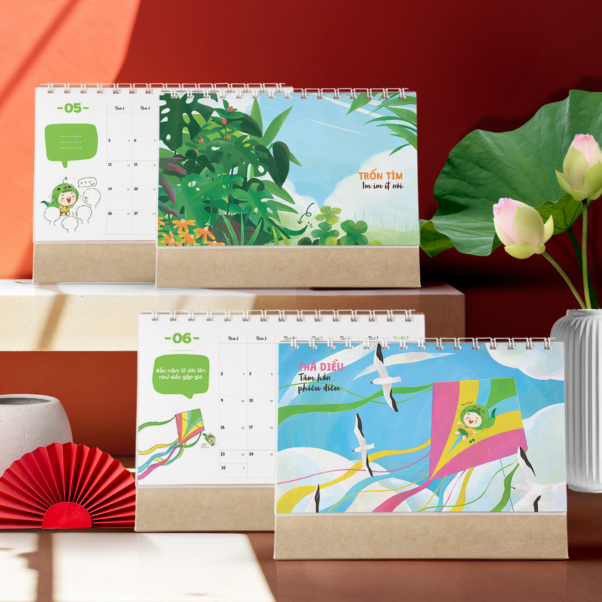 Lịch để bàn 2025 “Năm, Mười, Mười Lăm, 2025” SDstationery, trò chơi dân gian, trở về tuổi thơ, dễ thương vui nhộn