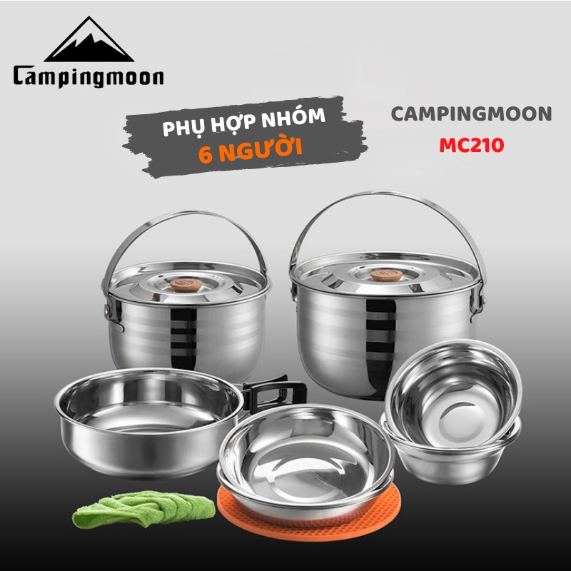 Bộ nồi dã ngoại Inox 6 món Campingmoon MC-210