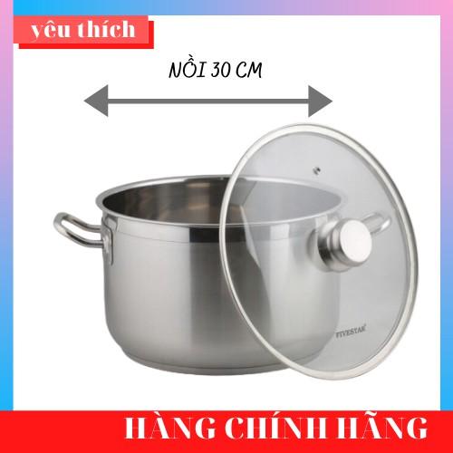 Nồi inox luộc gà 30cm NẮP KÍNH