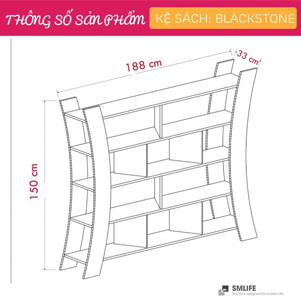 Giá sách gỗ công nghiệp trang trí đẹp SMLIFE Blackstone