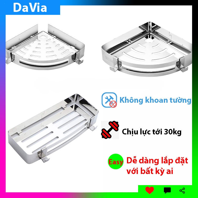 Kệ nhà tắm dán tường Inox 304 cao cấp HT811 ( TẶNG KÈM keo siêu dính)