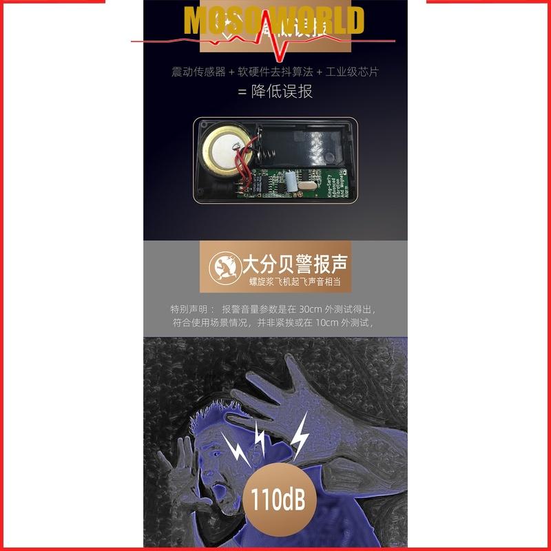 Đen Thiết Bị Báo Động Chống Trộm Không Dây Chống Thấm Nước 110db Kèm Remote Điều Khiển