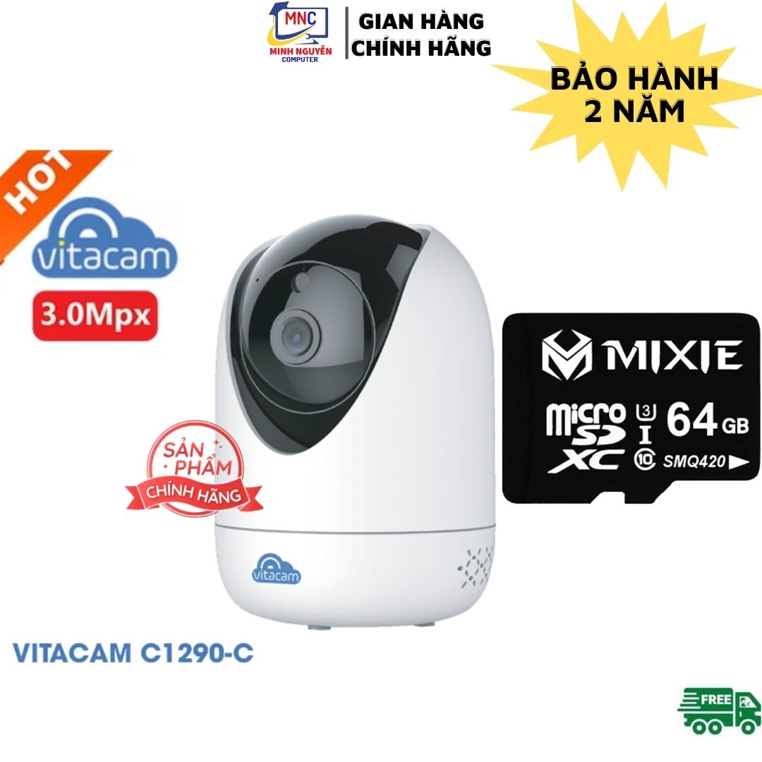 Camera Wifi Vitacam C1290-C - 3.0Mpx Full HD 1296P Chuẩn H265X - Hàng Chính Hãng