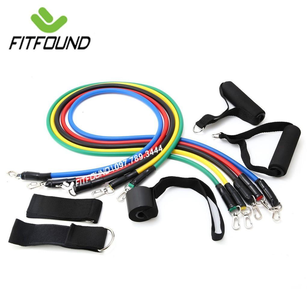 Bộ 5 Dây Ngũ Sắc BITANO Cao Su Đàn Hồi Kháng Lực Tập Thể Hình - Dụng Cụ Tập Gym