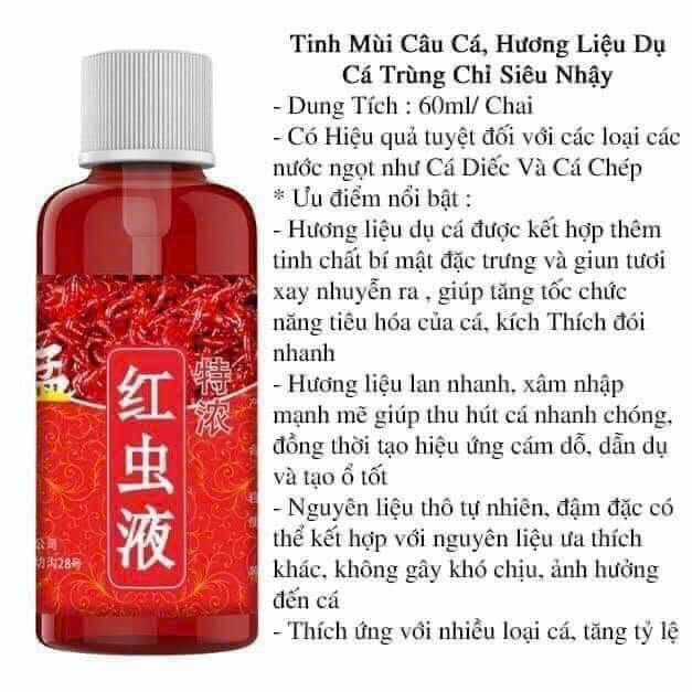 TINH MÙI CÂU CÁ TRÙNG CHỈ ( TINH MÙI GIUN ĐỎ ) ( chuyên dùng câu chép, diếc...)