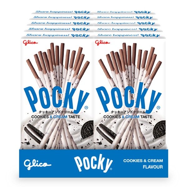 Bánh Que Pocky Cookies &amp; Cream 40G X 10 Hộp