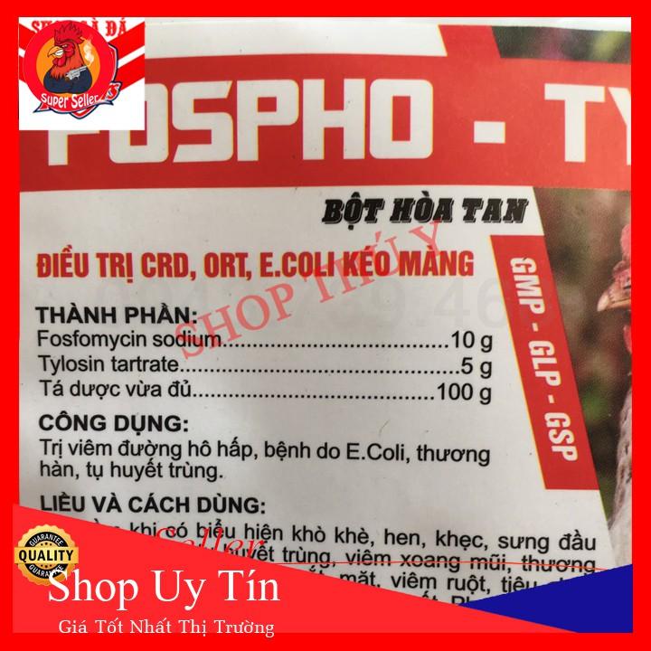 Fospho-Tyl Gói 100g Kháng Sinh Thế Hệ Mới-Dùng Cho Gà Bị Khò Sổ Mũi-Ecoli Kéo Màng-CRD-Tụ Huyết Trùng