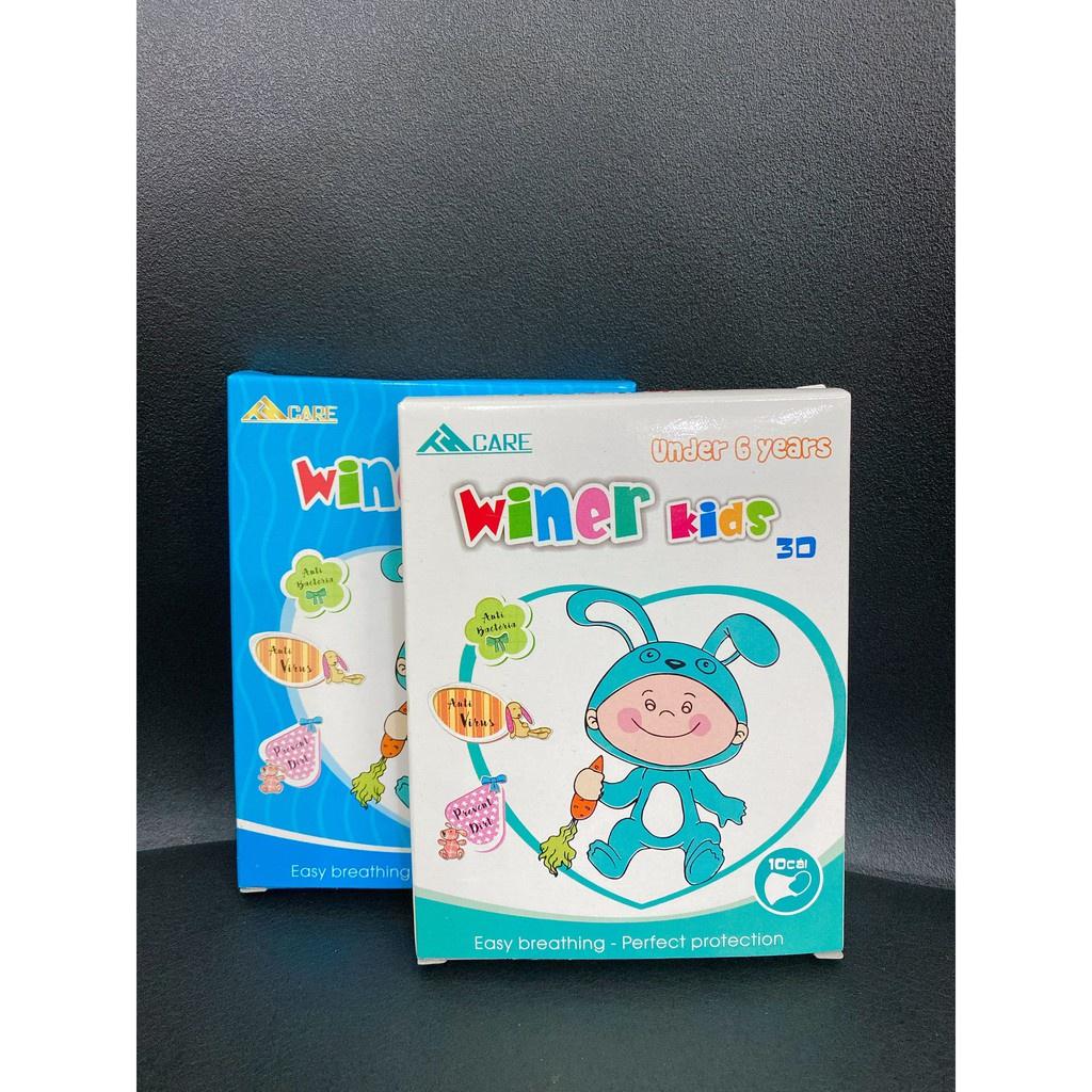 Khẩu trang 3D cho bé Winer Kids - Hộp 10 cái