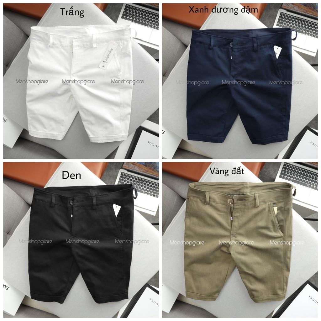 QUẦN SHORT KAKI CO GIÃN - ngang gối