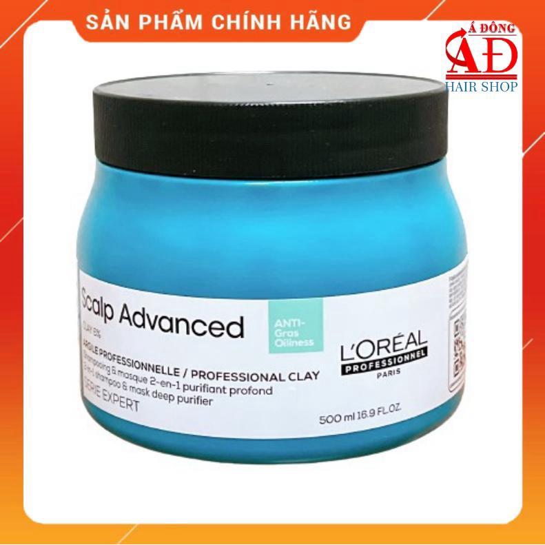 Mặt nạ đất sét giảm bã nhờn cho tóc da đầu dư dầu L'OREAL 2 in 1 Scalp Advanced New 2023