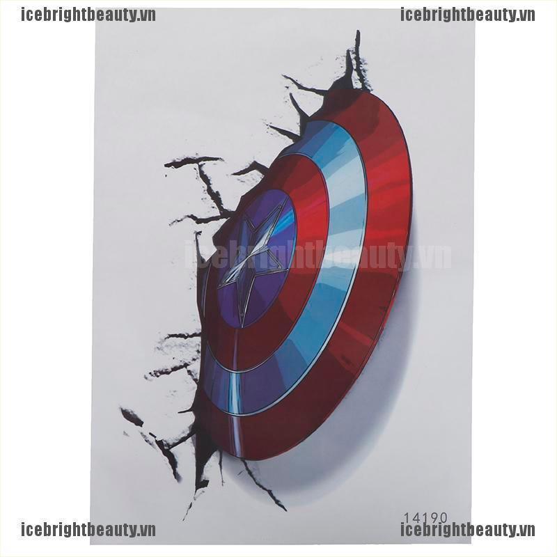 Sticker 3d Captain America 21x30cm Trang Trí Sinh Động