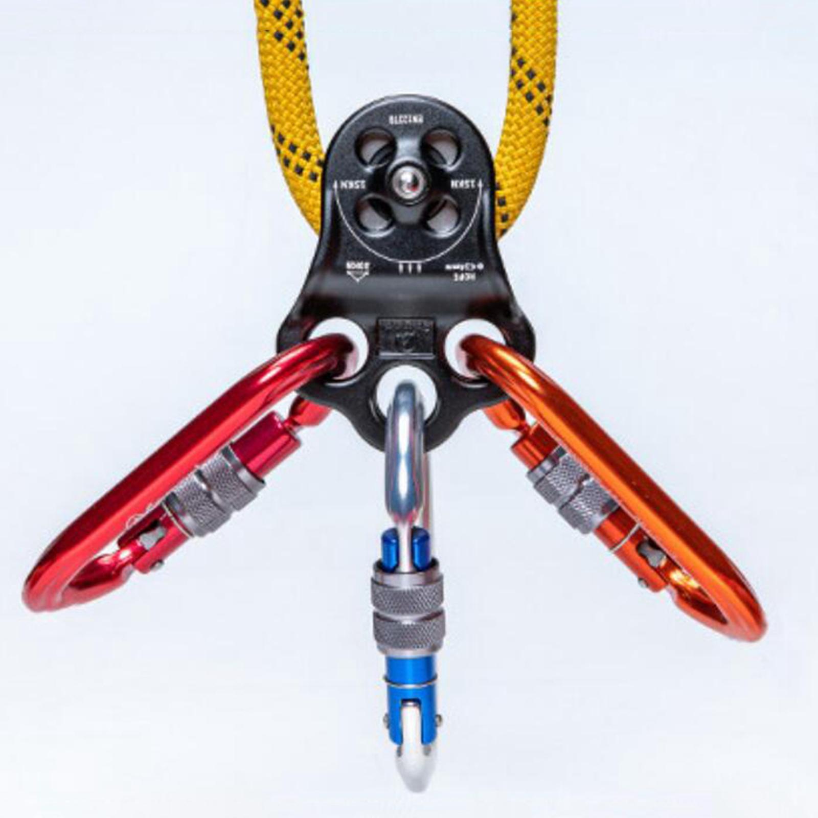 30KN Triple Attachment Climbing Hitch Pulley Fixed Side for 13mm Rope