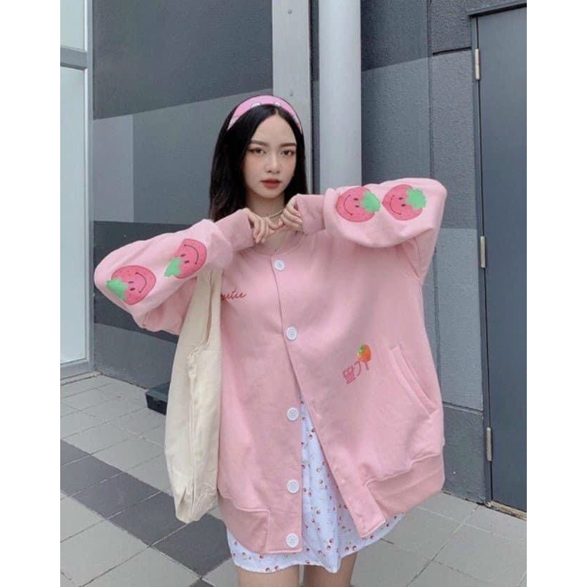 ÁO KHÓA NỈ CARDIGAN TRÁI DÂU NGỌT NGÀO & QUYẾN RŨ