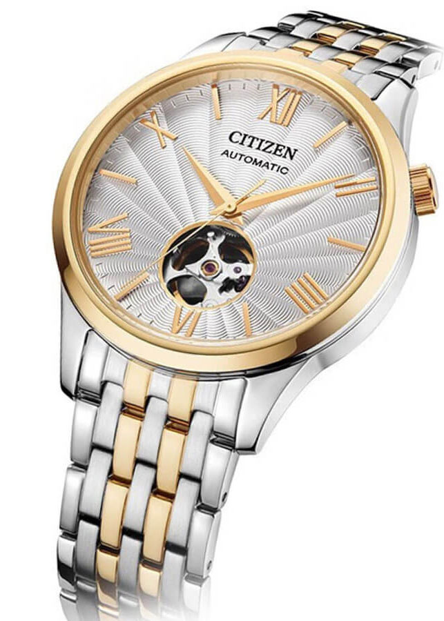 Đồng Hồ Nam Citizen Automatic NH9136-88A - Cơ Lộ Máy - Dây Kim Loại - Kính Sapphire - Mặt Trắng