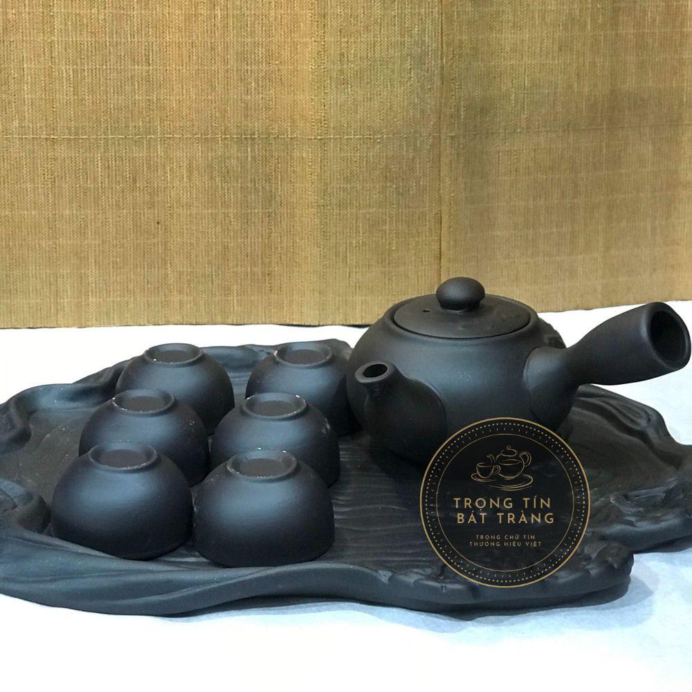 Bộ Ấm Chén Trà Đạo Gốm Tử Sa Bát Tràng Đắp Nổi Hoa Mai Dáng Đường Vũ Dung Tích 300ml ATSML 015