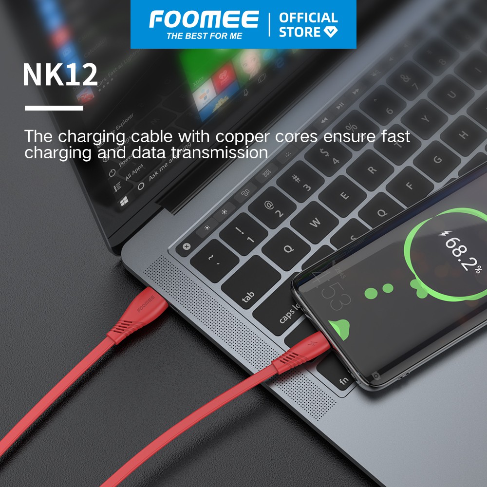Cáp USB Type-C Foomee 1m NK12 - Hàng chính hãng Sạc Nhanh